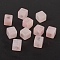 Natural Rose Quartz European Beads, Large Hole Beads, Cube, 10x10x10mm, Hole: 4.5~5mm