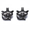 Alloy Locket Hollow Kitten Pendants, Cage Pendants, Cartoon Cat Shape, Gunmetal, 23.5x24x12mm, Hole: 3mm, inner measure: 18x10mm