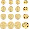 Olycraft Alloy Shank Buttons, Flat Round, Golden, 14.5x3mm, Hole: 2x3mm