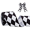 Polyester Rhombus Print Grosgrain Ribbon, Clothes Accessories, White, Black, 1-1/2 inch(38mm), about 12 Yards/Roll