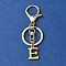 304 Stainless Steel Initial Letter Charm Keychains, with Alloy Clasp, Golden, Letter E, 8.5cm