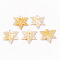 Natural Yellow Shell Charms, Maple Leaf, 14x15.5x2mm, Hole: 1.2mm