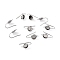 Tarnish Resistant 304 Stainless Steel Earring Hooks, with Vertical Loop, Flat Round, Stainless Steel Color, 20x10x1.5mm, Hole: 1.8mm, Tray: 8mm, 20 Gauge, Pin: 0.8mm