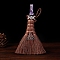 Natural Amethyst Witch Brooms Pendant Decorations, Alloy Charms for Halloween Brooms Feng Shui Car Hanging Ornament, 180x100mm