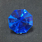 Acrylic Rhinestone Pointed Back Cabochons, Faceted, Diamond, Dark Blue, 30.1x20mm