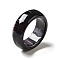 Resin Plain Band Finger Ring for Women, Black, US Size 6 3/4(17.1mm)