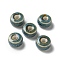 Handmade Porcelain Beads, Flat Round, Steel Blue, 9.5~10x6mm, Hole: 3mm