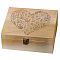 Rectangle Wooden Memory Keepsake Boxes with Lids, for Anniversary, Wedding, Memory, Birthday, Valentines Day, Heart, 24.5x19.5x10.3cm