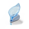 Plastic Self Draining Soap Dishes, Leaf Shape Soap Box, Drain Soap Holder, with Silicone Sucker, for Bathroom, Shower, Camping, Hiking, Outdoor, Dodger Blue, Finished: 90x120x115mm