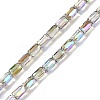 Electroplate Glass Beads Strands GLAA-Q101-02A-HP03-1