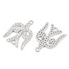Brass Micro Pave Clear Cubic Zirconia Connector Charms CU-CBA7BFE-03B-P-2