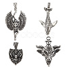 4Pcs 4 Style 304 Stainless Steel Big  Pendants STAS-DC0006-21-1