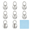 925 Sterling Silver Bead Tips with Suede Fabric Square Silver Polishing Cloth FIND-BC0013-10C-1