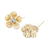 Flower Brass Micro Pave Cubic Zirconia Stud Earring Findings LS-KK-M326-08G-2