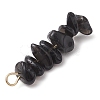 Gradient Color Natural Smoky Quartz & Natural Obsidian & Natural Labradorite Chip Beaded Pendants PALLOY-JF02795-07-5