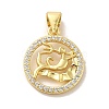 Zodiac Theme Brass Micro Pave Cubic Zirconia Pendants KK-M273-05F-G-1