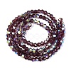 AB Color Plated Transparent Glass Beads Strands GLAA-G127-01S-3