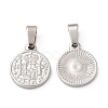 Tarnish Resistant 304 Stainless Steel Coin Pendants STAS-F183-01P-B-2