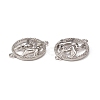 Brass Micro Pave Clear Cubic Zirconia Connector Charms KK-E068-VB293-3