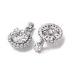 Brass Micro Pave Clear Cubic Zirconia Charms KK-K360-15P-2
