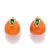 Brass Enamel Charms KK-O140-05G-1