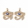Brass Micro Pave Cubic Zirconia Pendants KK-E068-VC062-2