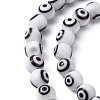 Handmade Evil Eye Lampwork Round Bead Strands LAMP-L055-8mm-09-3