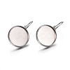 Tarnish Resistant 304 Stainless Steel Leverback Earring Settings STAS-F191-03P-14mm-1