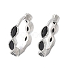 Brass Micro Pave Cubic Zirconia Huggie Hoop Earrings LS-EJEW-K083-34P-A-5