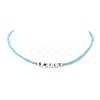 5Pcs 5 Style Glass & Plastic Word Beaded Necklaces Set NJEW-JN04316-5