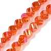Electroplate Transparent Glass Beads Strands EGLA-B011-02A-AB05-1