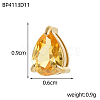 Brass Cubic Zirconia Slide Charms STAS-OY016-04G-3