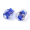 Handmade Gold & Silver Foil Glass Beads FOIL-N030-02C-3