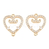 Brass Micro Pave Clear Cubic Zirconia Connector Charms CU-CBA7BFE-03G-G-1