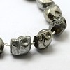 Electroplated Natural Pyrite Beads Strands G-N0258-M-04-3