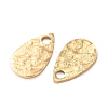 Hammered 304 Stainless Steel Pendants STAS-G385-03G-2