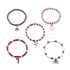 5Pcs 5 Style Glass Seed Stretch Bracelets Set BJEW-TA00274-1