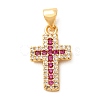 Brass Micro Pave Cubic Zirconia Pendants CU-CJC290F-01A-G-RS-1