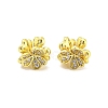 Brass Pave Clear Cubic Zirconia Beads KK-P243-07G-1