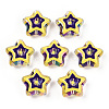 UV Plating Rainbow Iridescent Acrylic Beads OACR-A018-04C-1