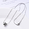 Non-Tarnish 304 Stainless Steel Round Snake Chain Necklace NJEW-S420-009C-P-5