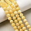 Natural Yellow Jade Beadd Strands G-A274-A01-8mm-1