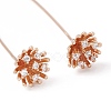 Brass Micro Pave Clear Cubic Zirconia Flower Head Pins KK-G413-01KCG-4