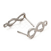 Non-Tarnish Infinity Shape 201 Stainless Steel Stud Earrings Findings STAS-Q251-06P-2