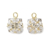Brass Pave Clear Cubic Zirconia Charms CU-CBAD360-08G-01-1