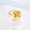 Fashion Butterfly Alloy Enamel Cuff Rings RJEW-BB20413-A-8-5