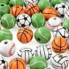 100Pcs 5 Style Painted Natural Wood European Beads WOOD-LS0001-45-4