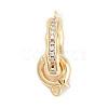 Brass Micro Pave CLear Cubic Zirconia Interlocking Clasps KK-C051-49G-1