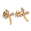 Brass Micro Pave Clear Cubic Zirconia Stud Earrings EJEW-F264-06-2