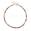 Faceted Round Natural Agate(Dyed & Heated) Beaded Necklaces for Women NJEW-JN04659-03-1